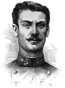 Porträt von Hauptmann Joseph Gallieni (1849-1916), französischer Soldat und Entdecker. Gravur in Le Monde Illustré Nr. 254 vom 9. April 1881 von French School