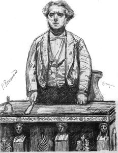 Porträt von Charles Floquet (1828-1896), französischer Anwalt und Politiker. Gravur in „La gazette du dimanche“ vom 16. Januar von French School