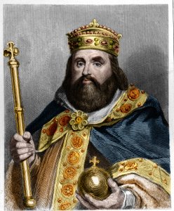 Porträt von Karl III. dem Dicken (839-888), Kaiser des Westens (881-887) und Regent von Frankreich (884-887) - in 