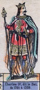 Porträt von Karl IV. von Frankreich, bekannt als Karl der Schöne (1294-1328) (Dynastie der Kapetinger). Illustration Ende 19. Jahrhundert