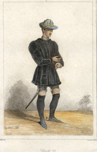 Porträt von Karl VII. (1403-1461), König von Frankreich. von French School