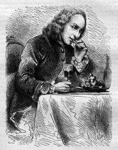 Porträt von Claude Henri de Fusee de Voisenon (1708-1775), französischer Geistlicher, Dichter und Dramatiker, dargestellt vom Konditor von Cauterets. Gravur von 1858.