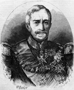 Porträt von Esprit Victor Elisabeth Boniface de Castellane (1788-1862), französischer Marschall. Gravur in „Le Monde Illustré“ Nr. 56 vom 1. Mai 1858. von French School