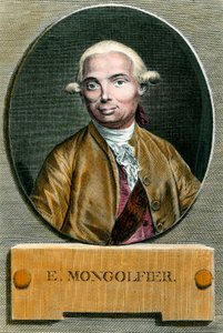 Porträt von Etienne de Montgolfier (1745 - 1799), Erfinder des Heißluftballons. Gravur des 18. Jahrhunderts. Private Sammlung. von French School