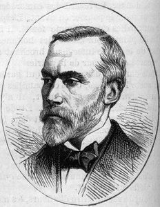Porträt von Eugene Guillaume (1822-1905), französischer Bildhauer. Gravur in „Le Monde Illustré“ Nr. 890 vom 2. Mai 1874.