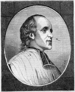 Porträt von Pater Delacroix de Ravignan (1795-1858), französischer Jesuit. Gravur in „Le Monde Illustré“ Nr. 47 vom 6. März 1858. von French School