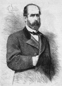 Porträt von Federico Errazuriz Zanartu (1825-1877), Präsident der Republik Chile. Gravur in „Le Monde Illustré“ Nr. 760 vom 4. November.