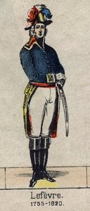Porträt von François Joseph Lefebvre (1755-1820), Herzog von Danzig und des Empire, Pair von Frankreich, dann Baron und Pair von Frankreich, Marschall des Empire. Bild von Epinal aus dem späten 19. Jahrhundert
