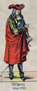 Porträt von Francois de Neufville, Herzog von Villeroi, Marschall von Frankreich. Bild von Epinal aus dem späten 19. Jahrhundert.