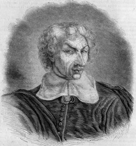 Porträt von Gui (Guy) Patin (1601-1672), französischer Arzt und Schriftsteller. Gravur von Bocour in „Le Magasin picturesque“ von French School