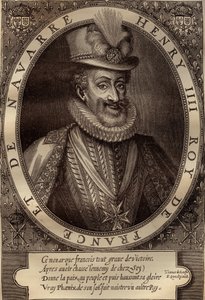 Porträt von Heinrich IV. (1553-1610) König von Frankreich - Porträt von Heinrich IV. (1553-1610) König von Frankreich - Gravur 17. Jahrhundert von French School