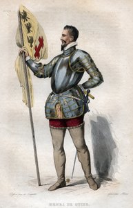 Porträt von Heinrich I., Herzog von Guise (1550-1588), genannt „der Narbe“, Illustration aus „Le Plutarque Français“ von Edmond Mennechet.