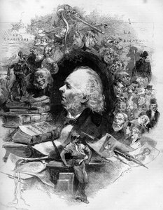 Porträt von Honoré Daumier (1808-1879), französischer Karikaturist, Maler und Zeichner. Gravur in „Le Monde Illustré“ Nr. 1143 vom 22. Februar