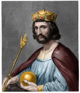 Porträt von Hugues I. Capet (ca. 941 - 996), Herzog von Frankreich und dann König von Frankreich - in „Histoire des Français“ von Lavallée, Gravur, undatiert. von French School