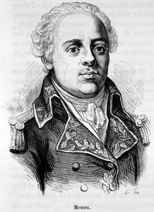 Porträt von Jacques Francois Menou, Baron de Boussay, französischer General (1750-1810) - in „L