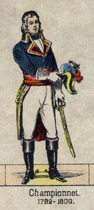 Porträt von Jean Etienne Championet, französischer General (1762-1800). Bild von Epinal aus dem späten 19. Jahrhundert.