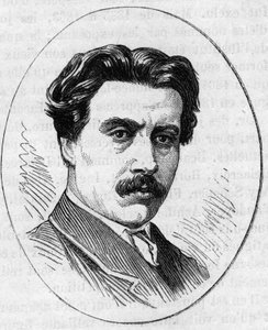 Porträt von Jean Falguiere (1831-1900), französischer Bildhauer. Gravur in „Le Monde Illustré“ Nr. 890 vom 2. Mai 1874. von French School