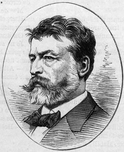 Porträt von Jean Louis Ernest Meissonier (1815-1891), französischer Maler. Gravur in „Le Monde Illustré“ Nr. 890 vom 2. Mai 1874 von French School