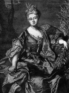 Porträt von Jeanne Becu, Gräfin (oder Madame) von Barry (1743-1793), letzte Mätresse von Ludwig XV., als Ceres, Göttin der Landwirtschaft. Gravur in „Histoire de la prostitution et de la débauche dans les peuples du globe depuis l