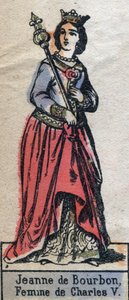 Porträt von Jeanne de Bourbon (1337-1378), Ehefrau von Karl V. von Frankreich. Illustration Ende des 19. Jahrhunderts