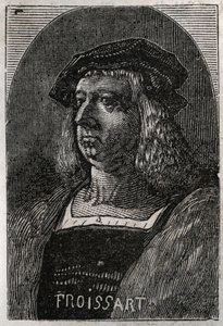 Porträt von John Froissart (Jean Froissart) (1337-1404), französischer Chronist des mittelalterlichen Frankreichs - Gravur in „Histoire de France“ von Victor Duruy (1811-1894) - 1882 von French School