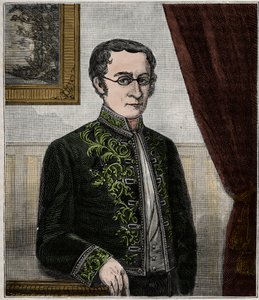 Porträt von Joseph Louis Gay-Lussac (1778-1850), französischer Chemiker - Porträt von Louis-Joseph Gay-Lussac (Louis Joseph Gay Lussac) (1778-1850), französischer Physiker und Chemiker - Gravur in "Wissenschaften für alle zugänglich gemacht - Physik und Ch