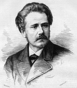 Porträt von Jules Massenet (1842-1912), französischer Komponist. Gravur in „Le Monde Illustré“ Nr. 1047 vom 5. Mai 1877. von French School