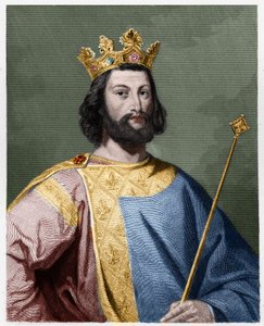 Porträt von Ludwig VII. dem Jüngeren (1120-1180), König von Frankreich - in „Histoire des Français“ von Lavallée, Gravur, sd. von French School