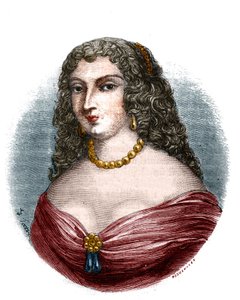 Porträt von Mademoiselle de la Fayette (Louise de La Fayette 1618-1665), Mätresse von König Ludwig XIII. In „Histoire des papes-kings-queens-et-empereurs à travers les siècles“ von Mau von French School