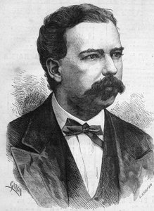 Porträt von Manuel Pardo (1834-1878), Präsident von Peru von 1872 bis 1876. Gravur in „Le Monde Illustré“ Nr. 1132 vom 7. Dezember 1878. von French School