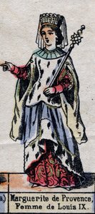 Porträt von Margarete von der Provence (1221-1295), Ehefrau von Ludwig IX. von Frankreich. (Kapetinger-Dynastie). Illustration Ende 19. Jahrhundert von French School