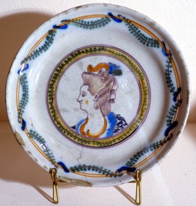 Porträt von Marie Antoinette - Fayenceplatte
