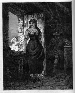 Porträt von Mercedes, Figur aus dem Roman „Der Graf von Monte Cristo“ von Alexandre Dumas (1802-1870). Gravur in „Le Monde Illustré“, 30. Januar