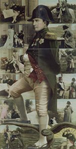 Porträt von Napoleon Bonaparte und Szenen aus seinem Leben, 19.-20. Jahrhundert von French School