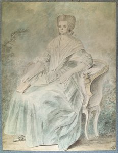 Porträt von Olympe de Gouges (Witwe Aubry, auch bekannt als Marie Gouze) (Madame Aubry) (1748-1793) Feministin, Politikerin und Schriftstellerin. Anonyme Aquarellmalerei. 18. Jahrhundert Paris, Louvre Museum