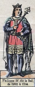 Porträt von Philipp IV. von Frankreich, genannt Philipp der Schöne (1268-1314) (Dynastie der Kapetinger). Illustration Ende des 19. Jahrhunderts