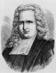 Porträt von Pieter (Petrus, Pierre) van Musschenbroek (1692 - 1761), niederländischer Physiker, Erfinder des ersten elektrischen Kondensators (Leidenflasche) im Jahr 1745 - im „Album der Wissenschaft; berühmte Wissenschaftler; Große Entdeckungen“ 1896. von French School