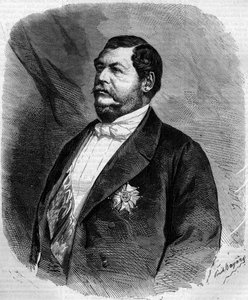 Porträt von Prinz Lucien Murat (Napoleon Lucien Charles) (1803-1878), Sohn von Joachim Murat. Gravur in „Le Monde Illustré“ Nr. 208 vom 6. April 1861