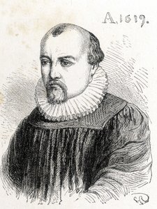 Porträt von Solomon de Caus (1576-1624), französischer Physiker - in Album der Wissenschaft; berühmte Gelehrte; Große Entdeckungen 1896
