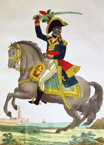 Porträt von Toussaint Louverture (1743-1803) zu Pferd, frühes 19. Jahrhundert von French School