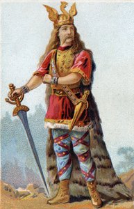 Porträt von Vercingetorix (72-46 v. Chr.), König der Gallier. Chromolithographie um 1890. von French School