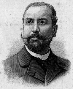 Porträt von Victor Theophile Liotard (1858-1916), französischer Apotheker und Kolonialforscher. Gravur in „Journal des Voyages“ vom 29. Januar von French School