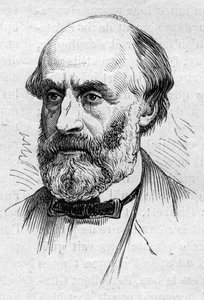 Porträt von Victor de Laprade (1812-1883), französischer Dichter und Akademiker. Gravur in "Le Monde Illustré" Nr. 883 vom 14. März 1874 von French School