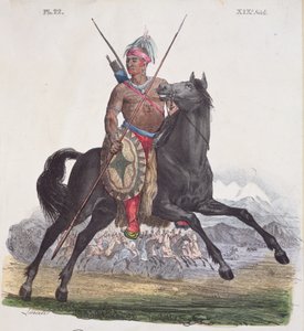 Porträt eines Apache-Häuptlings aus der Region Rio Colorado in Kalifornien, Platte 22 aus einer Serie von Costumes Mexicains, um 1825