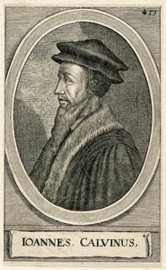 Porträt des französischen Theologen Johannes Calvin (Stich)