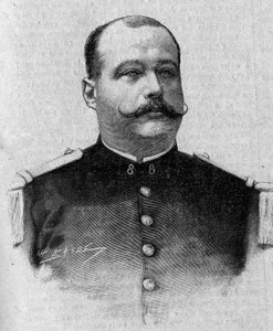 Porträt des Marquis Patrice de Mac Mahon (Mac-Mahon) (1855-1927). Gravur in „La gazette du dimanche“ vom 5. März