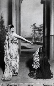 Postkarte mit Sarah Bernhardt (1844-1923) in Phedre von Jean Racine (1639-99), späte 19. Jahrhundert von French School