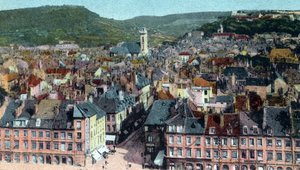 Postkarte der Aussicht vom Madeleine-Turm, Besançon, ca. 1930 von French School