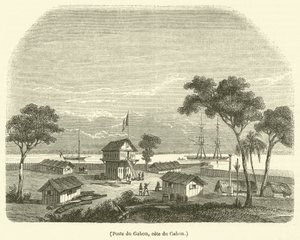 Poste du Gabon, Küste von Gabun (Gravur) von French School