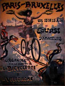 Plakat für das Amateur-Radrennen Paris-Brüssel
